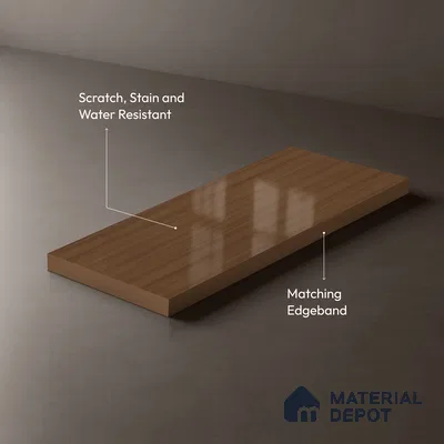 Wooden Look LM 03870 Sessaila Oak 8 ft x 4 ft High Gloss Finish Decorative Laminate - 1 mm | Suitable for TV Unit, Wardrobe, Kitchen Cabinets