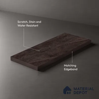 Brown Marble Look LM 03891 8 ft x 4 ft Matte Finish Decorative Laminate - 1 mm | Suitable for TV Unit, Wardrobe, Kitchen Cabinets