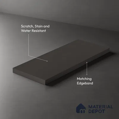 Charcoal Grey Solid Colors Look LM 03904 8 ft x 4 ft Matte Finish Decorative Laminate - 1 mm | Suitable for Living Room, Kitchen, Office