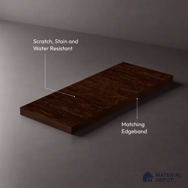Wooden Look LM 03920 Suton Walnut 8 ft x 4 ft Texture Finish Decorative Laminate - 1 mm | Suitable for TV Unit, Wardrobe, Kitchen Cabinets