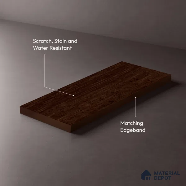 Wooden Look LM 03925 Suton Walnut 8 ft x 4 ft Texture Finish Decorative Laminate - 1 mm | Suitable for TV Unit, Wardrobe, Kitchen Cabinets