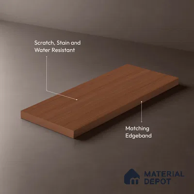 Wooden Look LM 03931 Autumn Mahogany 8 ft x 4 ft Texture Finish Decorative Laminate - 1 mm | Suitable for TV Unit, Wardrobe, Kitchen Cabinets