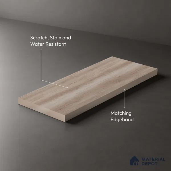 Wooden Look LM 03936 Canyon Monument Oak 8 ft x 4 ft Texture Finish Decorative Laminate - 1 mm | Suitable for TV Unit, Wardrobe, Kitchen Cabinets