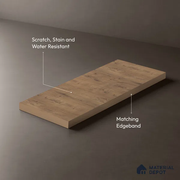 Wooden Look LM 03941 Bunratty Oak 8 ft x 4 ft Texture Finish Decorative Laminate - 1 mm | Suitable for TV Unit, Wardrobe, Kitchen Cabinets