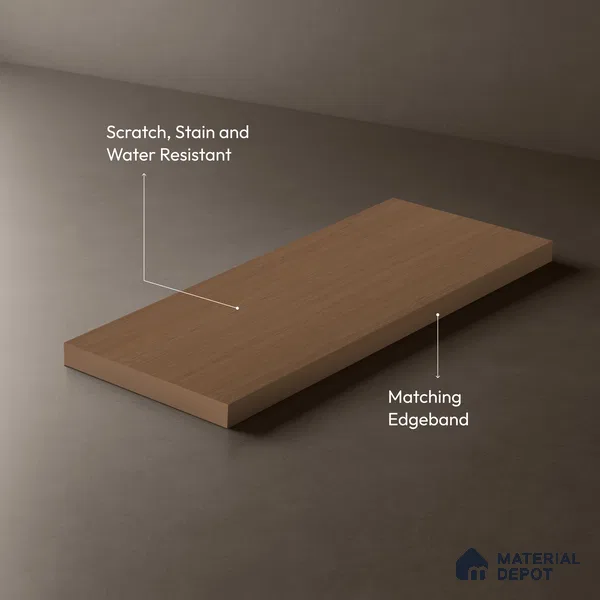 Wooden Look LM 03957 Sepia Oak 8 ft x 4 ft Suede Finish Decorative Laminate - 1 mm | Suitable for TV Unit, Wardrobe, Kitchen Cabinets