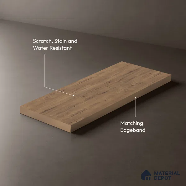 Wooden Look LM 03980 Bunratty Oak 8 ft x 4 ft Suede Finish Decorative Laminate - 1 mm | Suitable for TV Unit, Wardrobe, Kitchen Cabinets