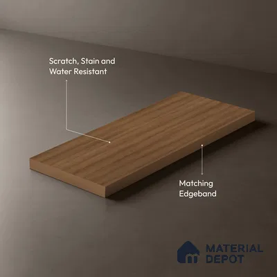 Wooden Look LM 03981 Malaysian Wood 8 ft x 4 ft Suede Finish Decorative Laminate - 1 mm | Suitable for TV Unit, Wardrobe, Kitchen Cabinets
