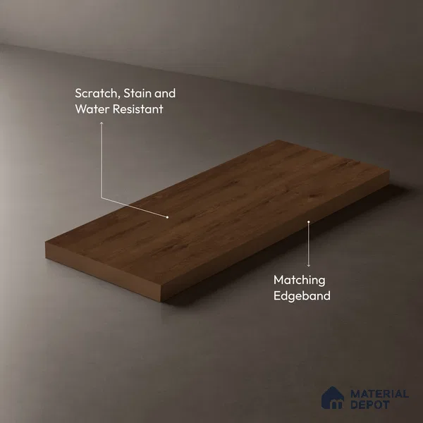 Wooden Look LM 03982 Essential Wood 8 ft x 4 ft Suede Finish Decorative Laminate - 1 mm | Suitable for TV Unit, Wardrobe, Kitchen Cabinets