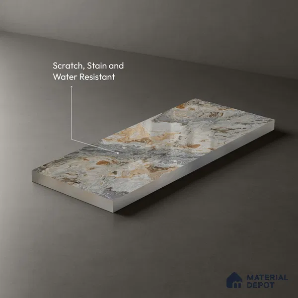 Beige Marble Look LM 20115 8 ft x 4 ft Glossy Finish Decorative Laminate - 1 mm | Suitable for TV Unit, Wardrobe, Kitchen Cabinets