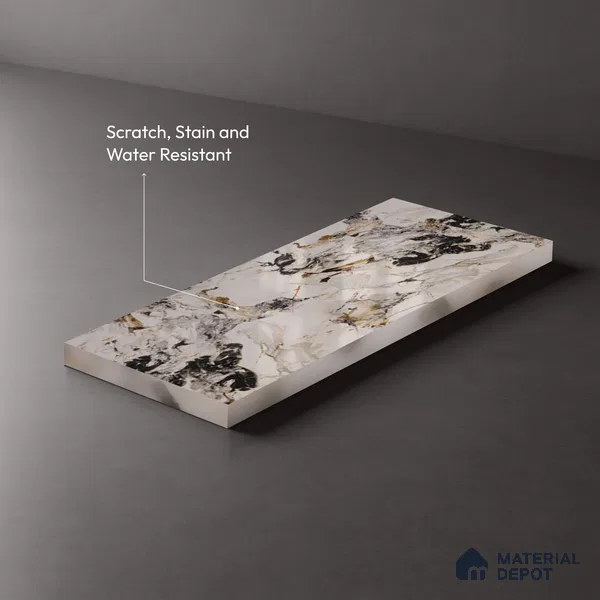 Beige Marble Look LM 20116 8 ft x 4 ft Glossy Finish Decorative Laminate - 1 mm | Suitable for TV Unit, Wardrobe, Kitchen Cabinets