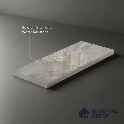 Beige Marble Look LM 20120 8 ft x 4 ft Glossy Finish Decorative Laminate - 1 mm | Suitable for TV Unit, Wardrobe, Kitchen Cabinets