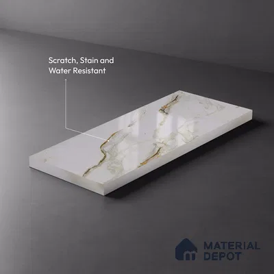 Beige Marble Look LM 20121 8 ft x 4 ft Glossy Finish Decorative Laminate - 1 mm | Suitable for TV Unit, Wardrobe, Kitchen Cabinets