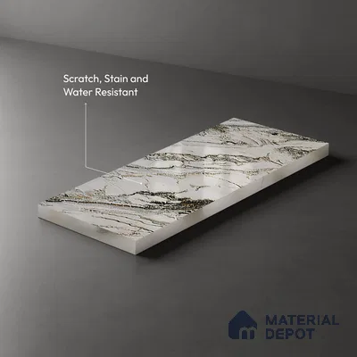 Beige Marble Look LM 20123 8 ft x 4 ft Glossy Finish Decorative Laminate - 1 mm | Suitable for TV Unit, Wardrobe, Kitchen Cabinets