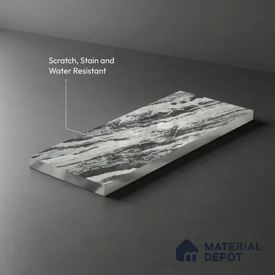 Beige Marble Look LM 20124 8 ft x 4 ft Glossy Finish Decorative Laminate - 1 mm | Suitable for TV Unit, Wardrobe, Kitchen Cabinets