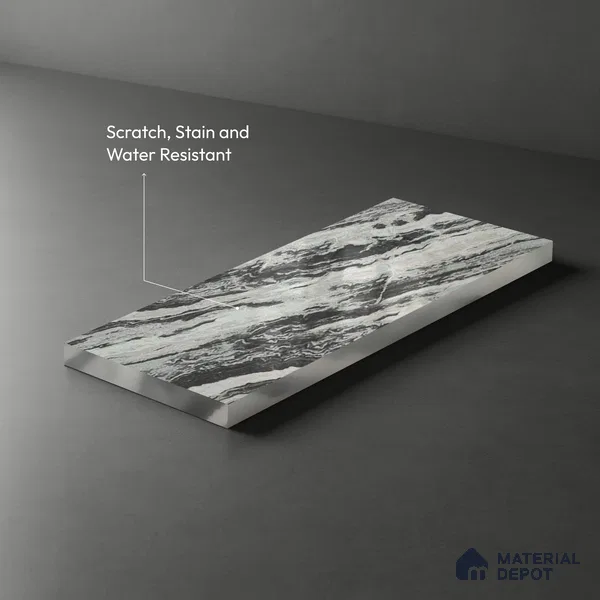 Beige Marble Look LM 20124 8 ft x 4 ft Glossy Finish Decorative Laminate - 1 mm | Suitable for TV Unit, Wardrobe, Kitchen Cabinets