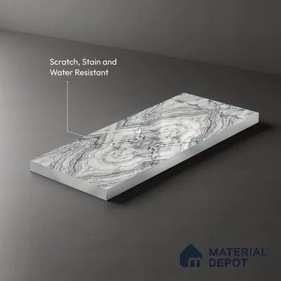 Beige Marble Look LM 20128 8 ft x 4 ft Glossy Finish Decorative Laminate - 1 mm | Suitable for TV Unit, Wardrobe, Kitchen Cabinets