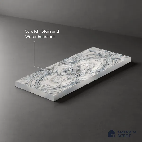 Beige Marble Look LM 20128 8 ft x 4 ft Glossy Finish Decorative Laminate - 1 mm | Suitable for TV Unit, Wardrobe, Kitchen Cabinets