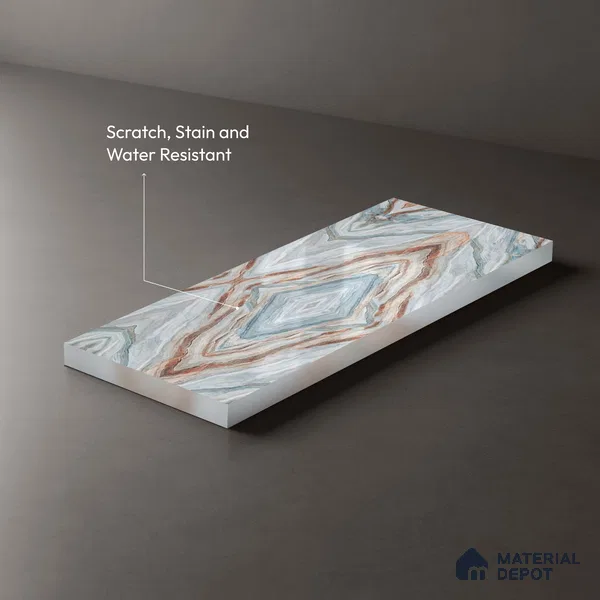 Beige Marble Look LM 20131 8 ft x 4 ft Glossy Finish Decorative Laminate - 1 mm | Suitable for TV Unit, Wardrobe, Kitchen Cabinets