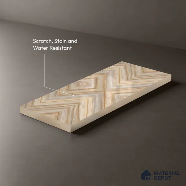 Brown Marble Look LM 20134 8 ft x 4 ft Glossy Finish Decorative Laminate - 1 mm | Suitable for TV Unit, Wardrobe, Kitchen Cabinets