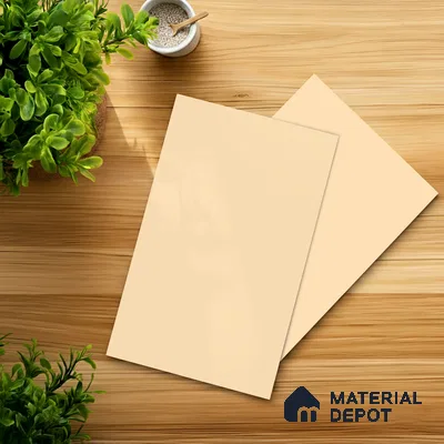 Light Beige Solid Colors Look LM 03854 8 ft x 4 ft Matte Finish Decorative Laminate - 1 mm | Suitable for Living Room, Kitchen, Office