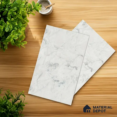 White Marble Look LM 03888 8 ft x 4 ft Matte Finish Decorative Laminate - 1 mm | Suitable for TV Unit, Wardrobe, Kitchen Cabinets