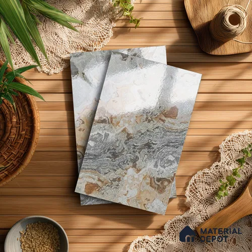 Beige Marble Look LM 20115 8 ft x 4 ft Glossy Finish Decorative Laminate - 1 mm | Suitable for TV Unit, Wardrobe, Kitchen Cabinets