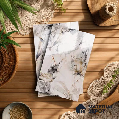Beige Marble Look LM 20116 8 ft x 4 ft Glossy Finish Decorative Laminate - 1 mm | Suitable for TV Unit, Wardrobe, Kitchen Cabinets