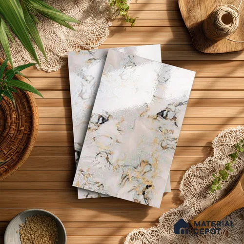 Beige Marble Look LM 20118 8 ft x 4 ft Glossy Finish Decorative Laminate - 1 mm | Suitable for TV Unit, Wardrobe, Kitchen Cabinets