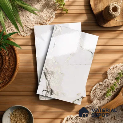 Beige Marble Look LM 20119 8 ft x 4 ft Glossy Finish Decorative Laminate - 1 mm | Suitable for TV Unit, Wardrobe, Kitchen Cabinets