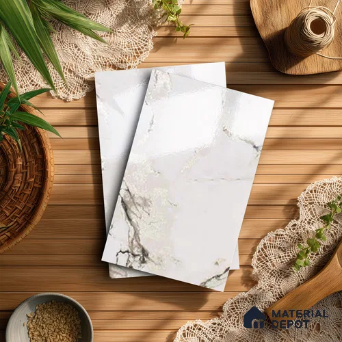 Beige Marble Look LM 20119 8 ft x 4 ft Glossy Finish Decorative Laminate - 1 mm | Suitable for TV Unit, Wardrobe, Kitchen Cabinets