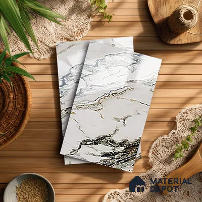 Beige Marble Look LM 20123 8 ft x 4 ft Glossy Finish Decorative Laminate - 1 mm | Suitable for TV Unit, Wardrobe, Kitchen Cabinets