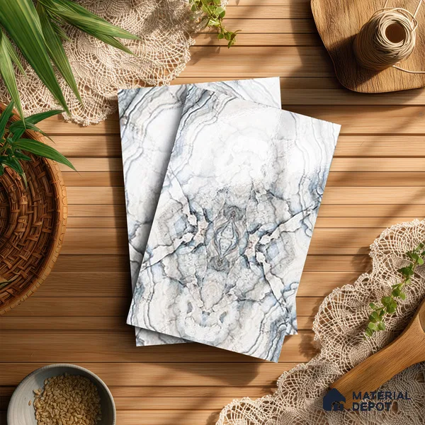 Beige Marble Look LM 20128 8 ft x 4 ft Glossy Finish Decorative Laminate - 1 mm | Suitable for TV Unit, Wardrobe, Kitchen Cabinets