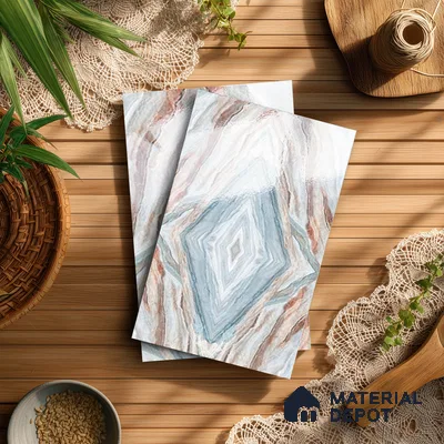 Beige Marble Look LM 20131 8 ft x 4 ft Glossy Finish Decorative Laminate - 1 mm | Suitable for TV Unit, Wardrobe, Kitchen Cabinets