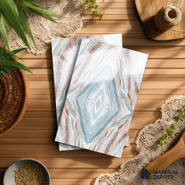 Beige Marble Look LM 20131 8 ft x 4 ft Glossy Finish Decorative Laminate - 1 mm | Suitable for TV Unit, Wardrobe, Kitchen Cabinets