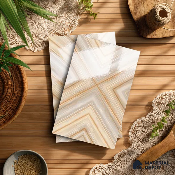 Brown Marble Look LM 20134 8 ft x 4 ft Glossy Finish Decorative Laminate - 1 mm | Suitable for TV Unit, Wardrobe, Kitchen Cabinets