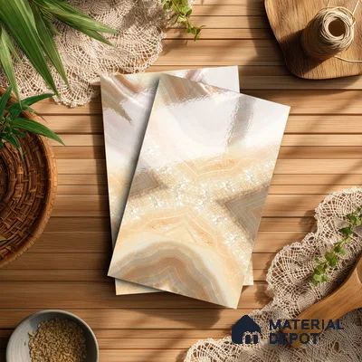 Brown Marble Look LM 20137 8 ft x 4 ft Glossy Finish Decorative Laminate - 1 mm | Suitable for TV Unit, Wardrobe, Kitchen Cabinets