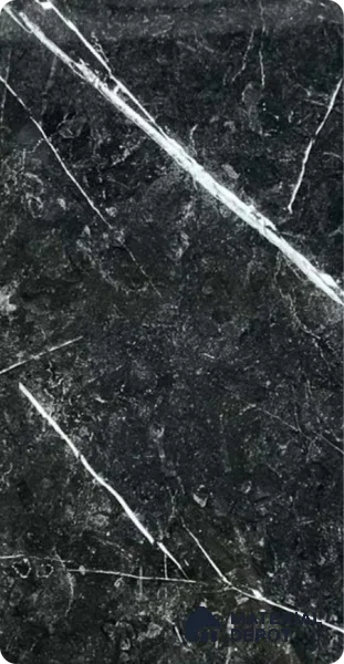 Ferrero 1B 0718 Negro Marquina 8 ft x 4 ft Marble Series High Gloss Finish Acrylic Laminate - 1.5 mm (LM 01110) | Matching Edgeband Code - 718 |  Suitable for TV Unit, Wardrobe, Kitchen Cabinets