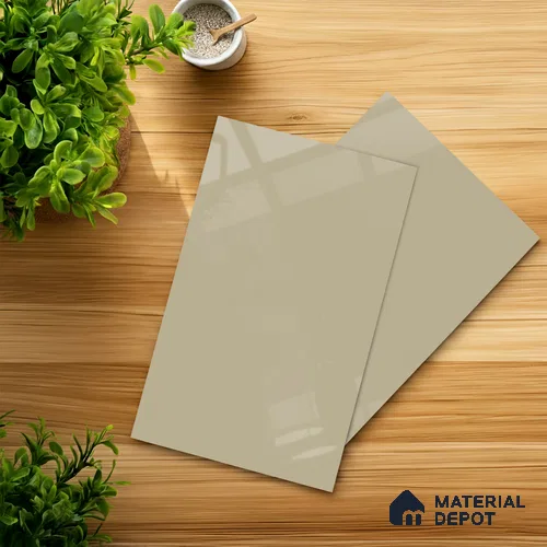 Beige Solid Colors look 2B4702 A 8 Muted Blush 8 ft x 4 ft Glossy Finish Decorative Laminate - 1 mm | Suitable for Living Room, Kitchen, Office | Matching Edgeband 1054 from E3