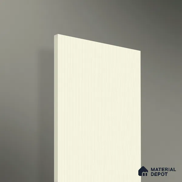 Warm Cream Fluted Solid Color 2BBR 4003 A 191 Warm Whisper 8 ft x 4 ft Matte Finish Decorative Laminate - 1 mm | Suitable for TV Unit,Wardrobe, Kitchen Cabinets