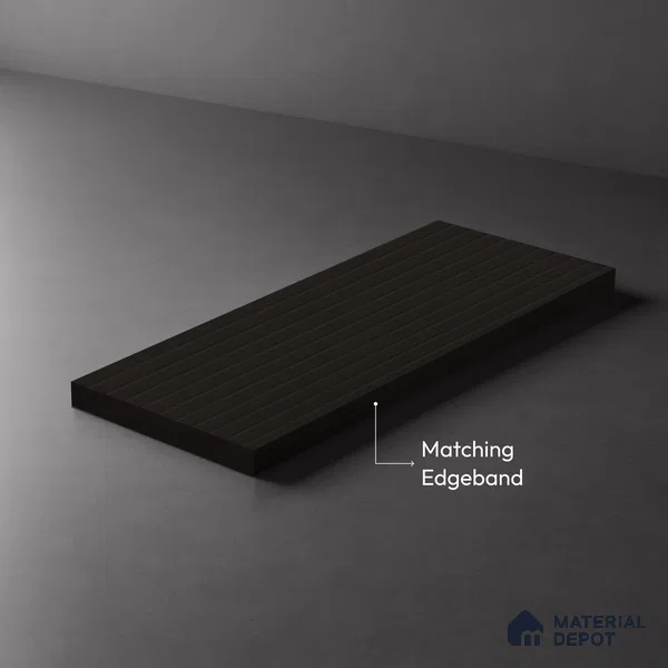 Smoky Slate Grey Fluted Solid Color 2B4137 A 191 Smoky Slate 8 ft x 4 ft Matte Finish Decorative Laminate - 1 mm | Suitable for TV Unit,Wardrobe, Kitchen Cabinets