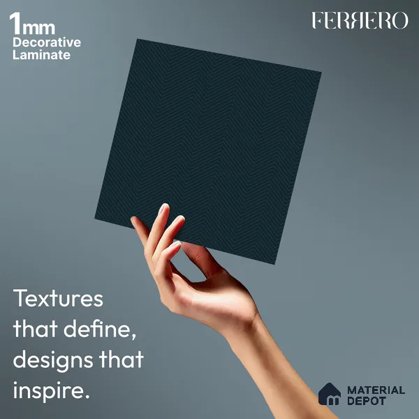 Patterned look 2B8094 A 195 Chevron Sea 8 ft x 4 ft Texture Finish Decorative Laminate - 1 mm | Suitable for Bedroom, TV Unit, Wardrobe | Matching Edgeband 1037 from E3