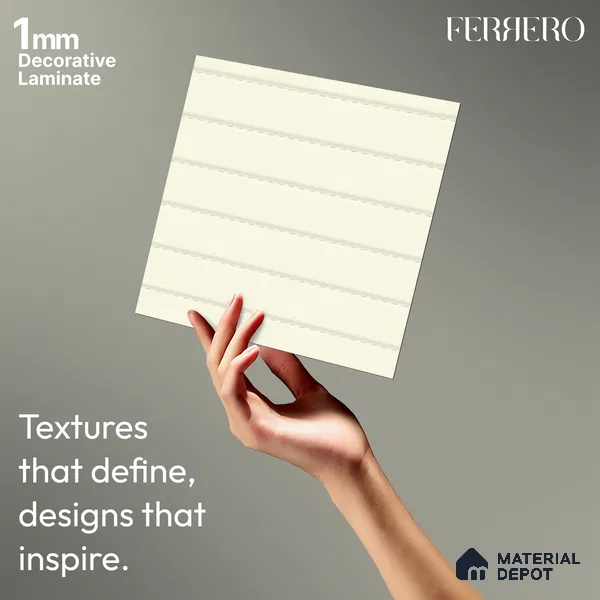 Patterned look 2BBR 4003 A 122 Warm Whisper 8 ft x 4 ft Texture Finish Decorative Laminate - 1 mm | Suitable for Bedroom, TV Unit, Wardrobe | Matching Edgeband 75637 from Rehau