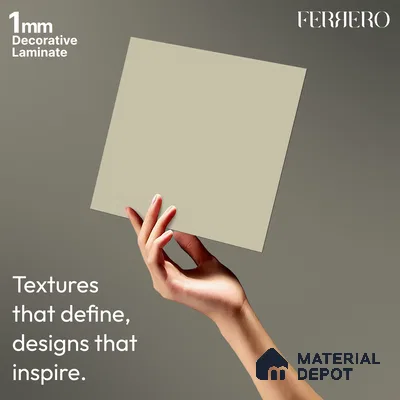 Cream Solid Colors look 2B4728 A 155 Pale Ash 8 ft x 4 ft Matte Finish Decorative Laminate - 1 mm | Suitable for Living Room, Kitchen, Office | Matching Edgeband 1052 from E3