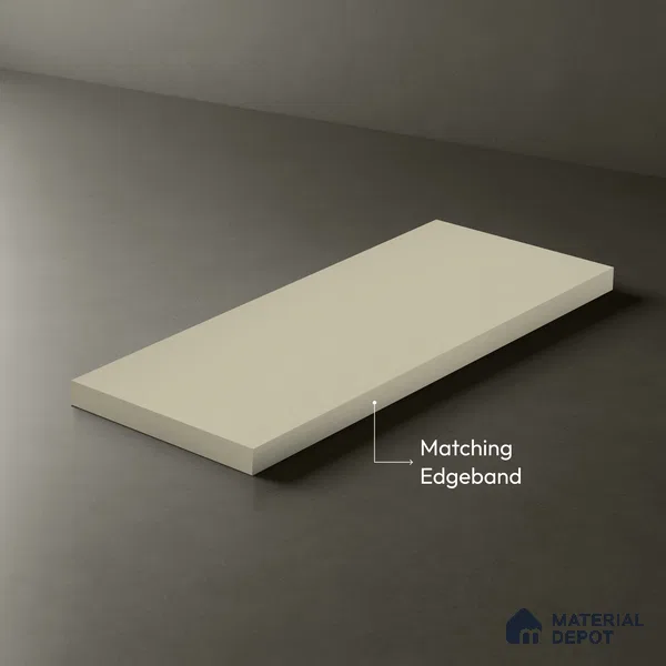 Cream Solid Colors look 2B4728 A 155 Pale Ash 8 ft x 4 ft Matte Finish Decorative Laminate - 1 mm | Suitable for Living Room, Kitchen, Office | Matching Edgeband 1052 from E3