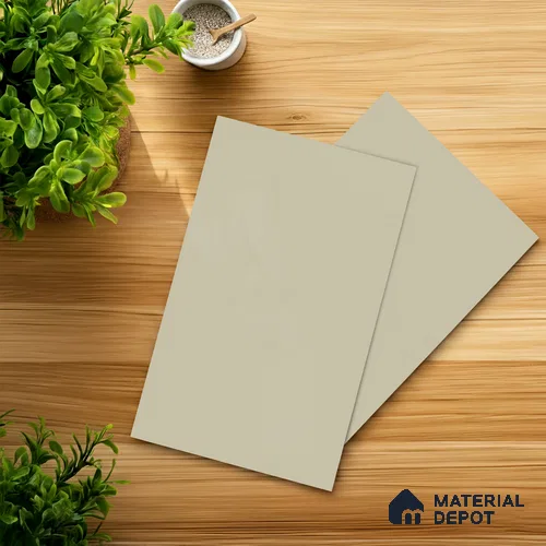 Cream Solid Colors look 2B4728 A 155 Pale Ash 8 ft x 4 ft Matte Finish Decorative Laminate - 1 mm | Suitable for Living Room, Kitchen, Office | Matching Edgeband 1052 from E3