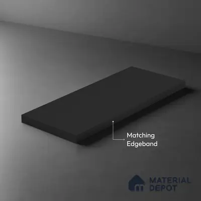 Black Solid Colors Look 2B4154 A 155 8 ft x 4 ft Matte Finish Decorative Laminate - 1 mm | Suitable for Living Room, Kitchen, Office