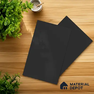 Black Solid Colors Look 2B4154 A 155 8 ft x 4 ft Matte Finish Decorative Laminate - 1 mm | Suitable for Living Room, Kitchen, Office