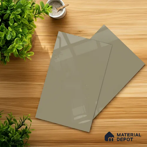 Grey Solid Colors look 2B4136 A 8 Cool Graphite 8 ft x 4 ft Glossy Finish Decorative Laminate - 1 mm | Suitable for Living Room, Kitchen, Office | Matching Edgeband 110104 from Rehau