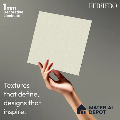 Beige Solid Colors look 2BBR 4003 A 183 Warm Whisper 8 ft x 4 ft Glossy Finish Decorative Laminate - 1 mm | Suitable for Living Room, Kitchen, Office | Matching Edgeband 110130 from Rehau