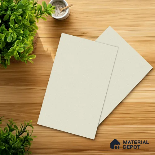 Beige Solid Colors look 2BBR 4003 A 183 Warm Whisper 8 ft x 4 ft Glossy Finish Decorative Laminate - 1 mm | Suitable for Living Room, Kitchen, Office | Matching Edgeband 110130 from Rehau